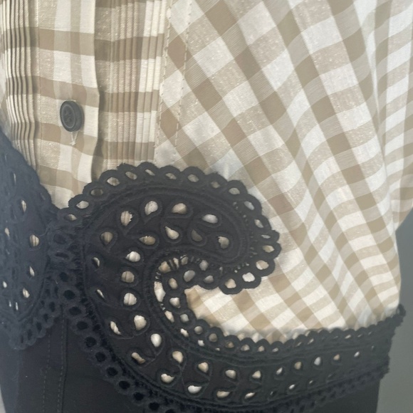 Carven White & Black Gingham Eyelet Dress - Picture 9 of 11